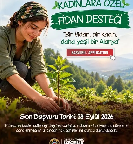Alanya’da kadınlara fidan destek projesi — Alanya Belediyesi kaynak görseli