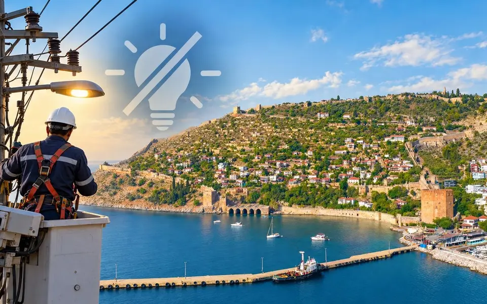 Alanya Çamlıca’da 7 Ekim’de elektrik kesintisi 7 saat sürecek — Yapay zekâ ile oluşturulmuş temsili görsel