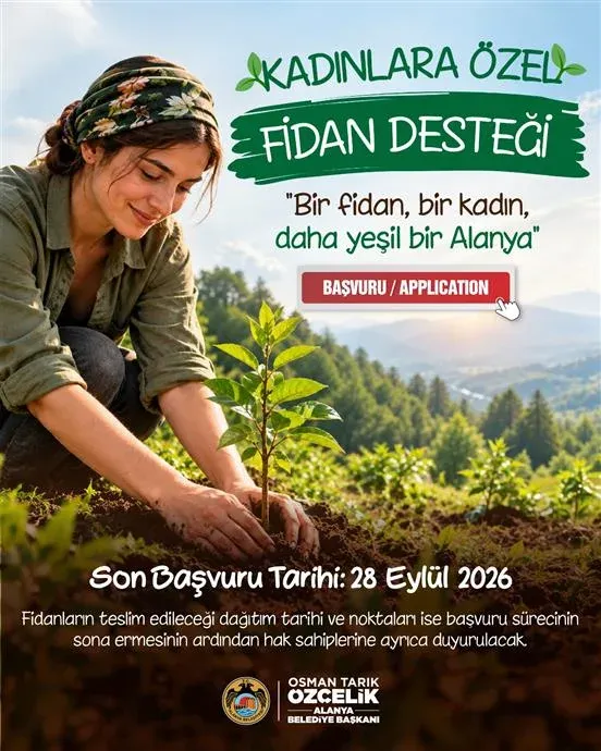 Alanya’da kadınlara fidan destek projesi — Alanya Belediyesi kaynak görseli