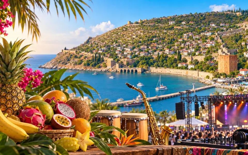 Alanya Tropikal Meyve Festivali’nde üç gün konser ve DJ performansları — Yapay zekâ ile oluşturulmuş temsili görsel
