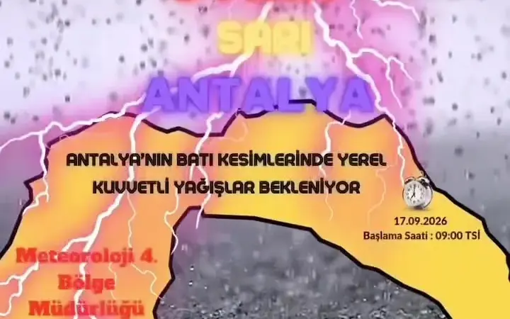 Tarım ve Orman Müdürlüğü’nden Antalya’nın batısı için sağanak uyarısı