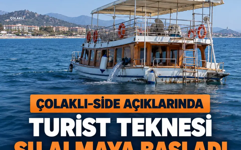 Manavgat’ta turist teknesi su aldı, yarısına kadar battı