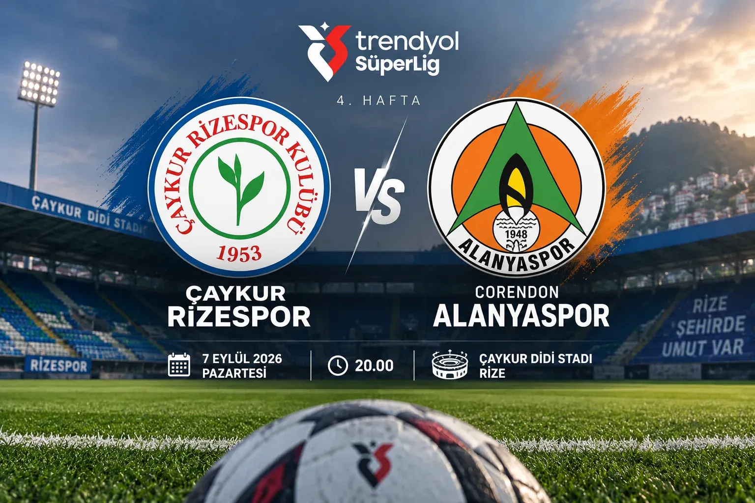 Alanyaspor bu akşam Rizespor deplasmanında