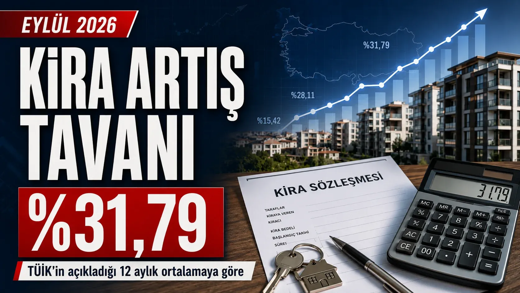 Eylül 2026 kira artış oranı belli oldu: Tavan yüzde 31,79