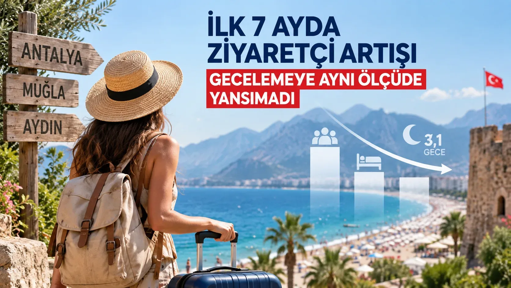 Antalya’da ortalama konaklama süresi 3,9 geceye geriledi