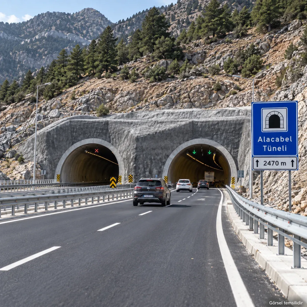 Alacabel Tüneli’nde asfaltlama aşamasına geçildi