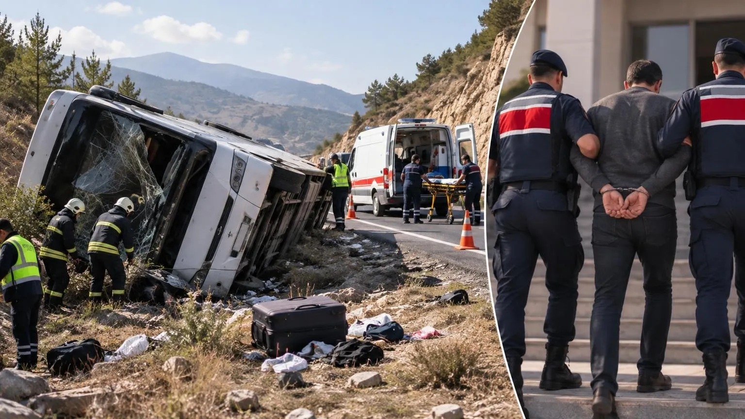Antalya-Isparta yolunda bir kişinin öldüğü kazanın ardından şoför tutuklandı — Yapay zekâ ile oluşturulmuş temsili görsel
