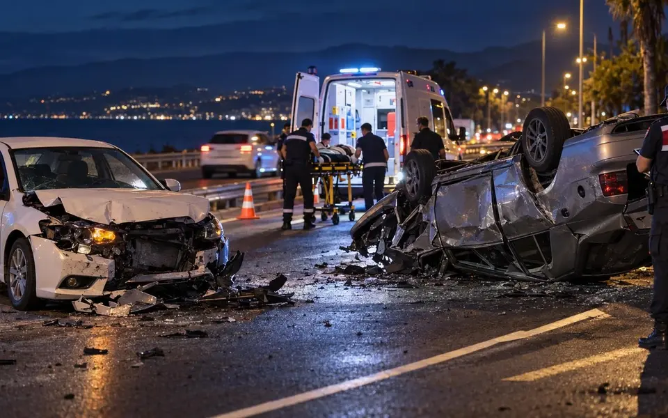 Alanya'da otomobiller çarpıştı: 2 yaralıdan birinin hayati tehlikesi var — Yapay zekâ ile oluşturulmuş temsili görsel