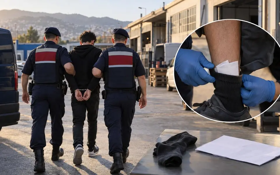 Alanya’da çorabında kâğıda emdirilmiş uyuşturucu bulunan şüpheli tutuklandı — Yapay zekâ ile oluşturulmuş temsili görsel
