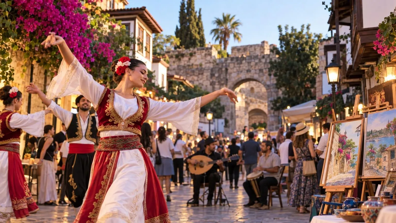 Antalya Kaleiçi’nde 11’inci festival başladı: 25 noktada 110 etkinlik — Yapay zekâ ile oluşturulmuş temsili görsel