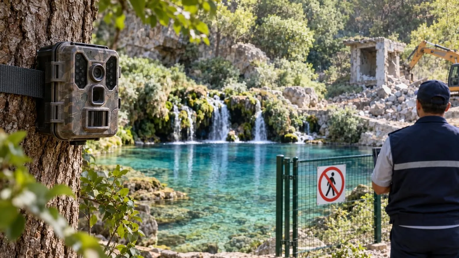 Antalya Kırkgöz’de su kaynağı fotokapanlarla 24 saat takip edilecek — Yapay zekâ ile oluşturulmuş temsili görsel