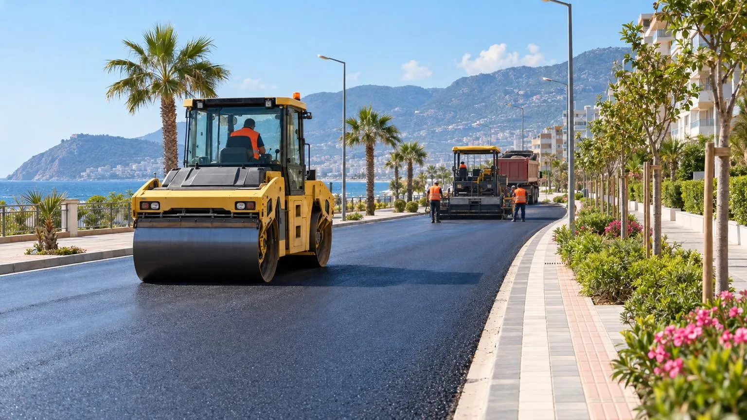 Alanya’da Kestel ve Mahmutlar’ın altyapı sonrası asfalt çalışmaları tamamlandı — Yapay zekâ ile oluşturulmuş temsili görsel