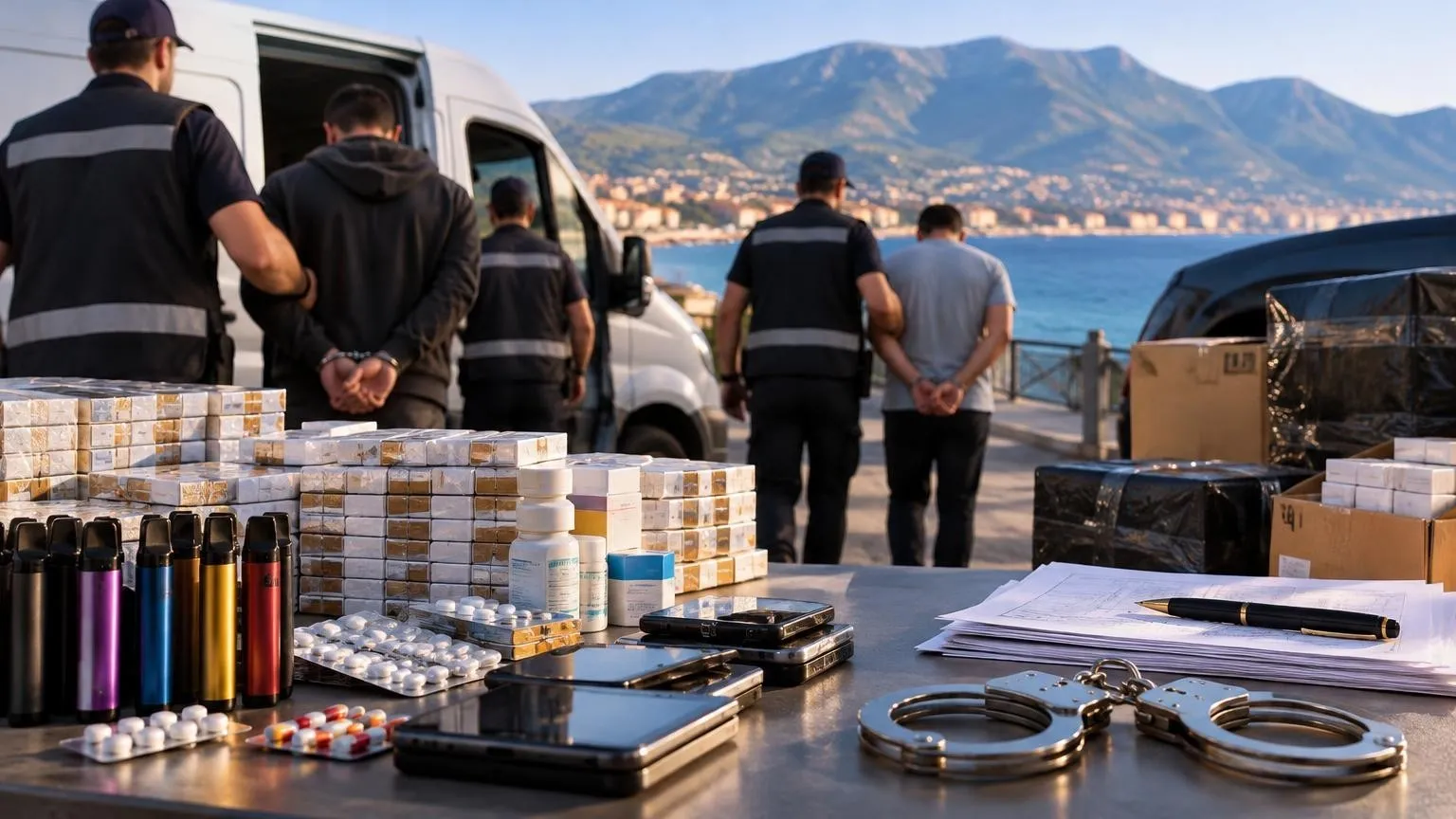 Antalya’da KOM operasyonları: 27 şüpheliye işlem, 8 tutuklama — Yapay zekâ ile oluşturulmuş temsili görsel