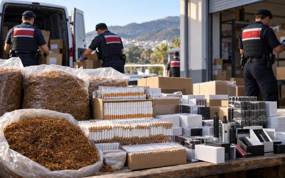 Alanya ve Aksu’da 151 kilo tütün ile 36 bin 320 dolu makaron ele geçirildi — Yapay zekâ ile oluşturulmuş temsili görsel
