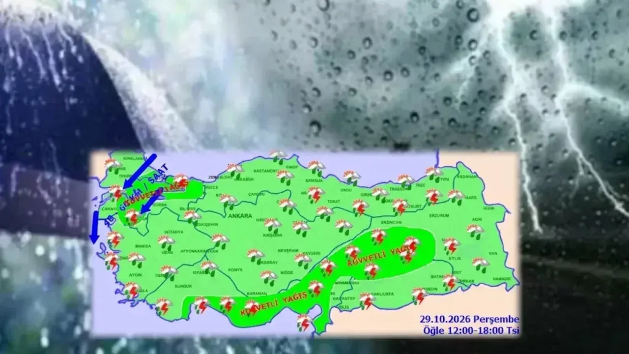 Antalya'nın doğusunda 29 Ekim'de yer yer şiddetli yağış bekleniyor
