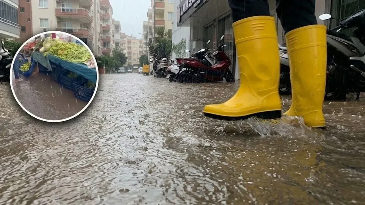 Alanya Konaklı’da pazar alanında su birikti, esnaf çözüm istedi