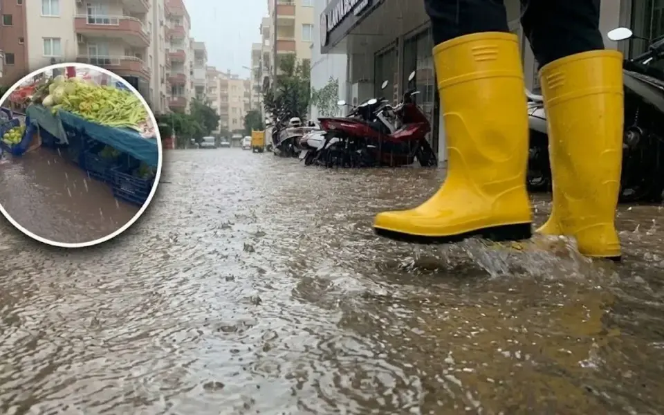 Alanya Konaklı’da pazar alanında su birikti, esnaf çözüm istedi